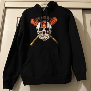 San Francisco Giants Baseball Official Stadium Hoodie, Size S, Black Sugar Skull